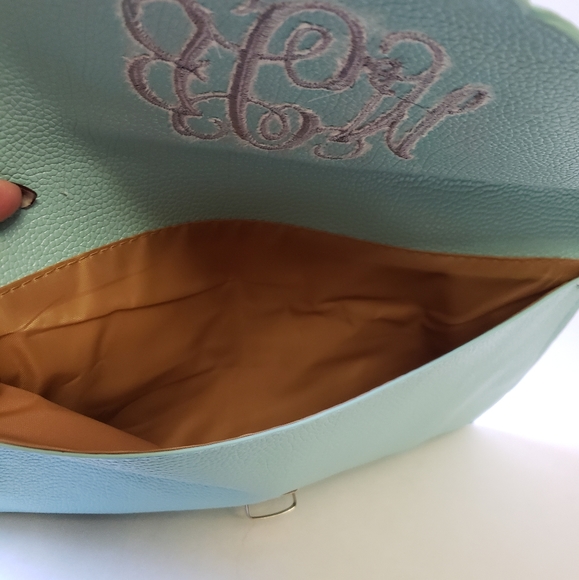 new H&M teal crossbody handbag and clutch NWOT - Picture 9 of 9